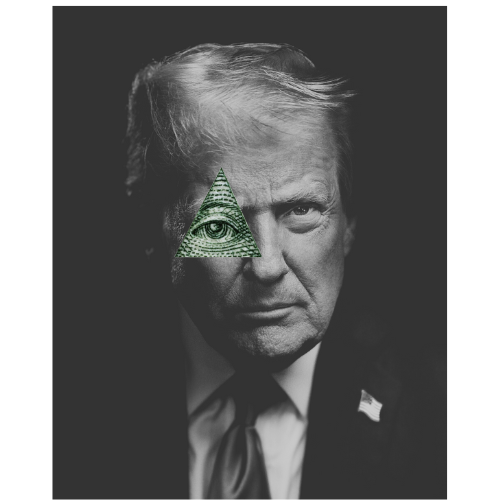 Man with masonic eye symbol on forehead